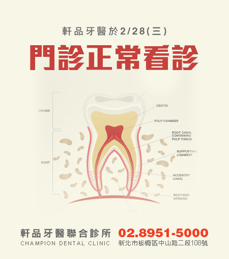 軒品牙醫107年228看診公告